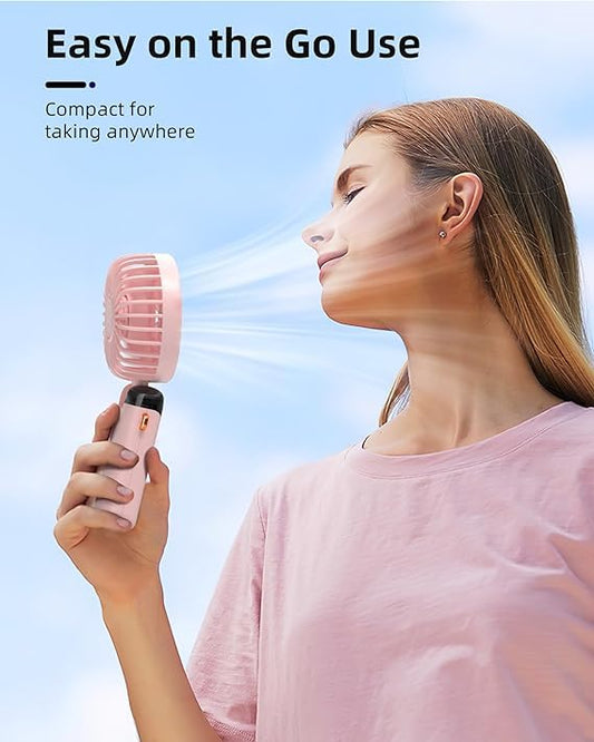 Portable Handheld Fan, Battery Operated Fan with LED Display